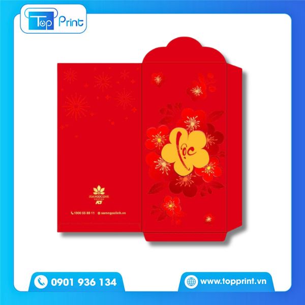 Mẫu bao lì xì ép kim họa tiết con dê Tết 2027