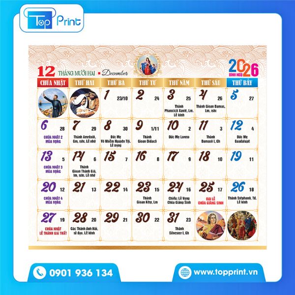 Bộ sưu tập mẫu lịch Tết C&ocirc;ng gi&aacute;o đẹp