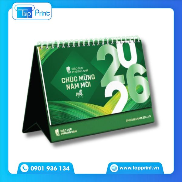 Mẫu lịch để b&agrave;n chữ A phong c&aacute;ch tối giản
