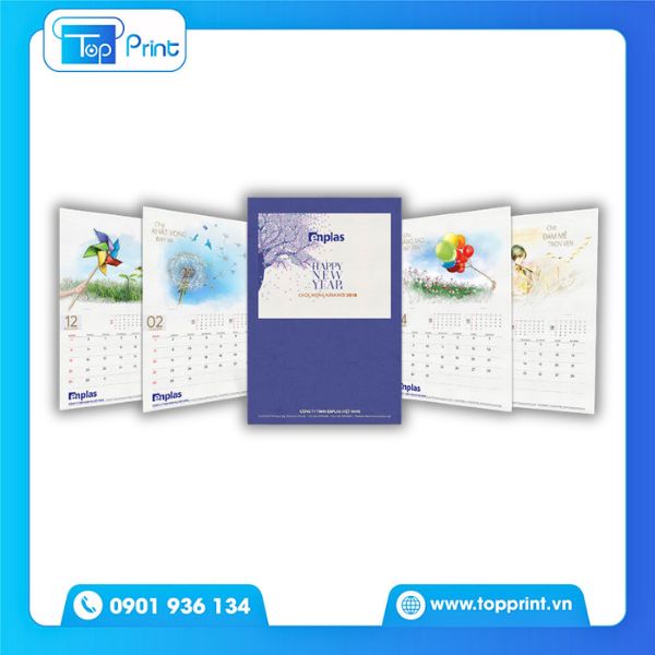 In lịch treo tường 13 tờ bằng c&ocirc;ng nghệ in Offset