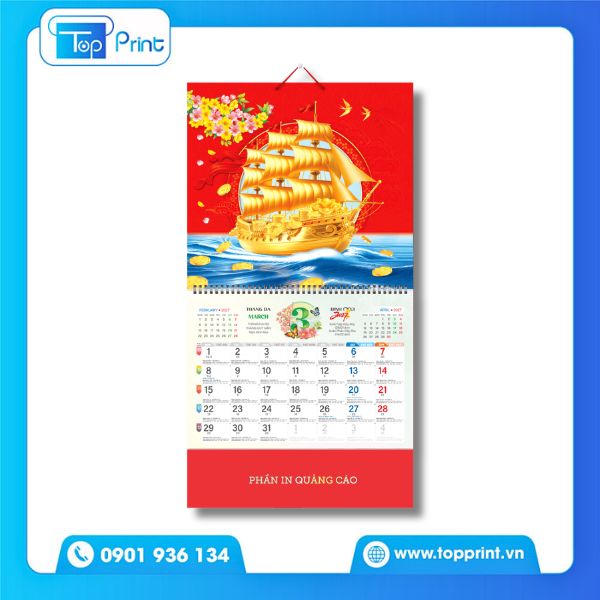 Lịch 13 tờ ph&ocirc;i sẵn chủ đề Ph&uacute;c Lộc Thọ mang &yacute; nghĩa t&agrave;i lộc v&agrave; may mắn dịp Tết 2027