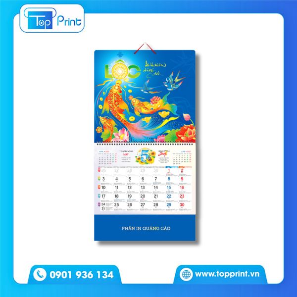 Lịch ph&ocirc;i 13 tờ chủ đề hoa l&aacute; m&ugrave;a xu&acirc;n