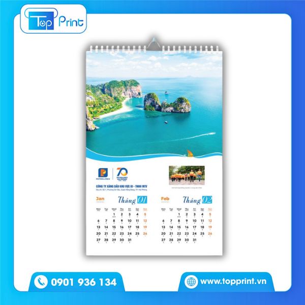 Mẫu lịch treo tường 5 tờ chủ đề Tết