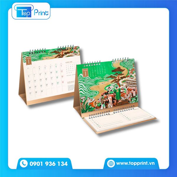 Mẫu lịch để b&agrave;n chữ M qu&agrave; tặng kh&aacute;ch h&agrave;ng