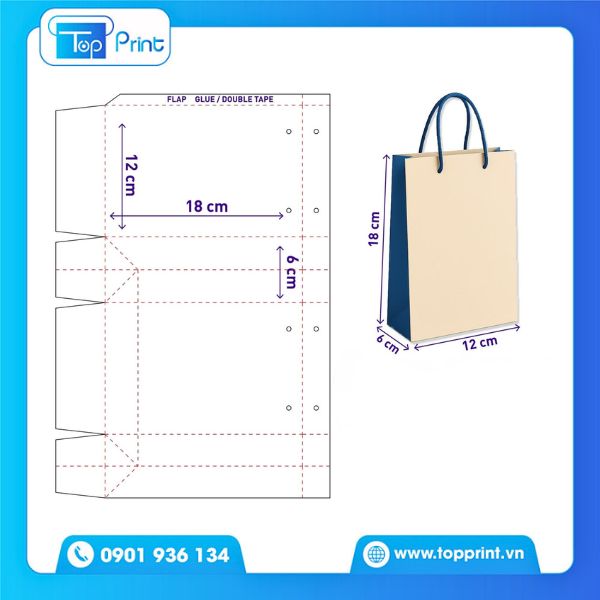 Vector thiết kế túi giấy đựng nước hoa