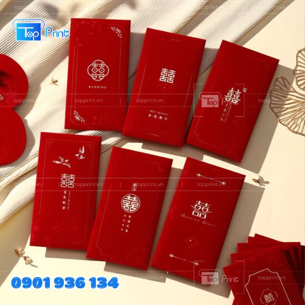 Mẫu Bao L&igrave; X&igrave; Giấy Nhung M&agrave;u Đỏ Đ&ocirc; Sang Trọng