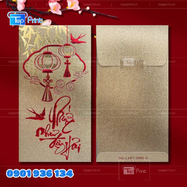 Mẫu Bao L&igrave; X&igrave; Kim Tuyến M&agrave;u Đỏ Truyền Thống