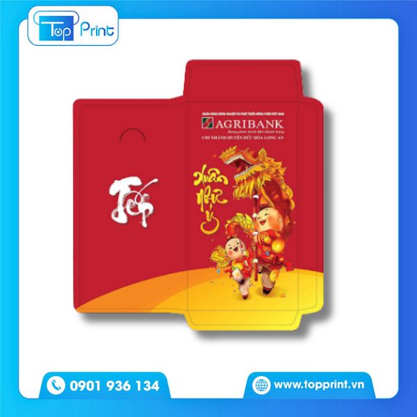Mẫu In Bao L&igrave; X&igrave; Ng&acirc;n H&agrave;ng Đỏ V&agrave;ng May Mắn