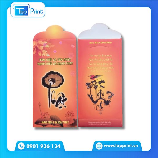 In Bao L&igrave; X&igrave; Phật Gi&aacute;o H&igrave;nh Phật V&agrave; Hoa Sen V&agrave;ng