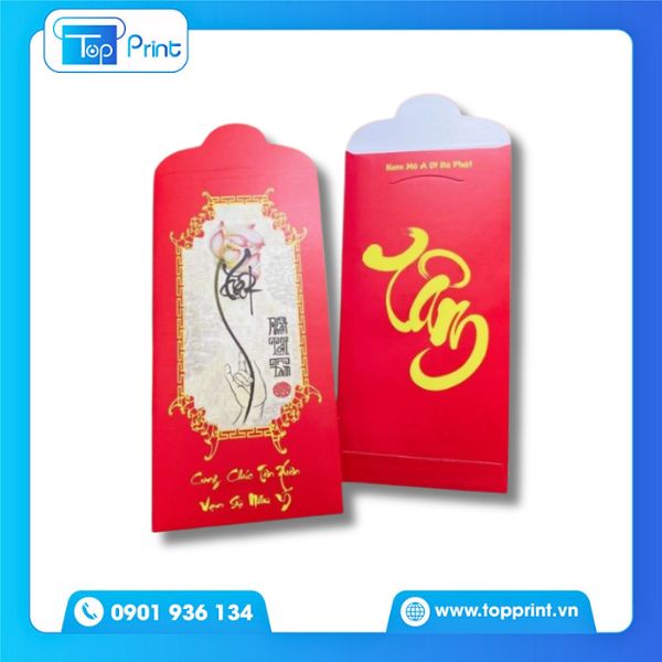 Mẫu In Bao L&igrave; X&igrave; Phật Gi&aacute;o &Eacute;p Kim Cao Cấp