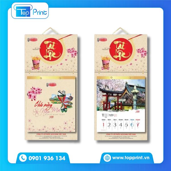 Mẫu lịch treo tường 52 tuần chất lượng cao