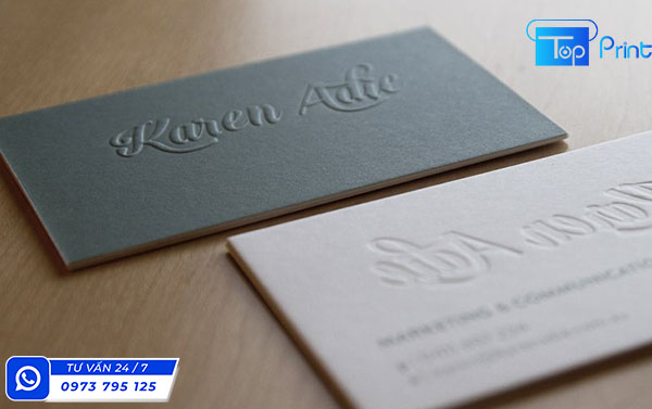 In card visit nổi logo, text