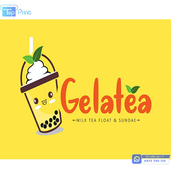 Mẫu thiết kế logo trà sữa Gelatea