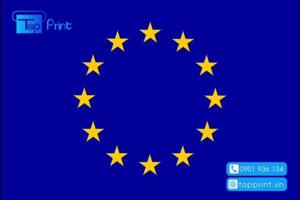 vòng tròn logo tròn các ngôi sao của cờ Liên Minh Châu Âu