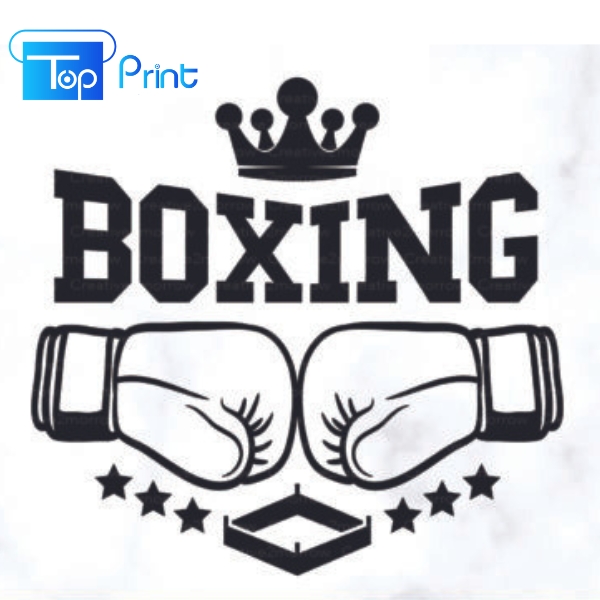 Mẫu logo boxing đen trắng đẹp