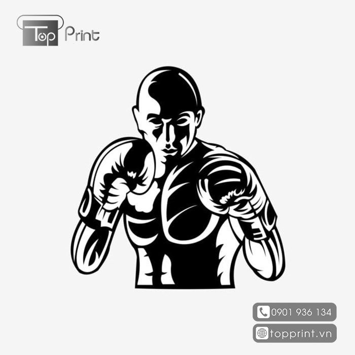 Mẫu biểu tượng boxing không màu làm logo