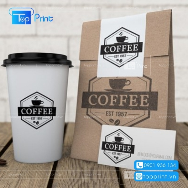 Túi giấy đựng cafe in logo thương hiệu theo yêu cầu