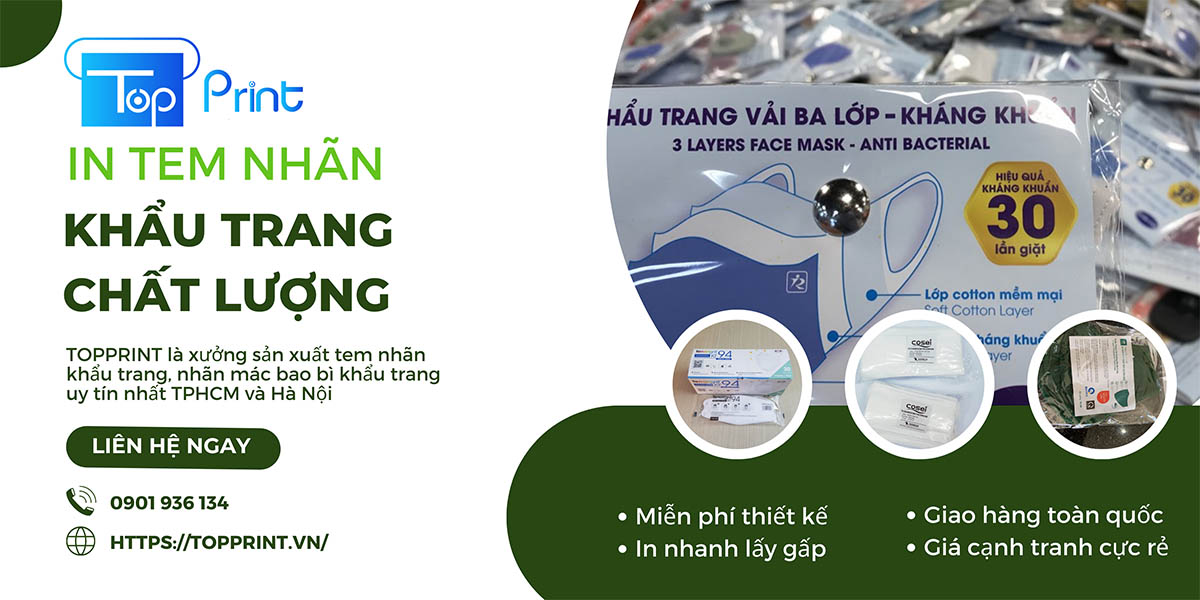 Xưởng in tem nhãn khẩu trang theo yêu cầu giá rẻ tại TPHCM và Hà Nội
