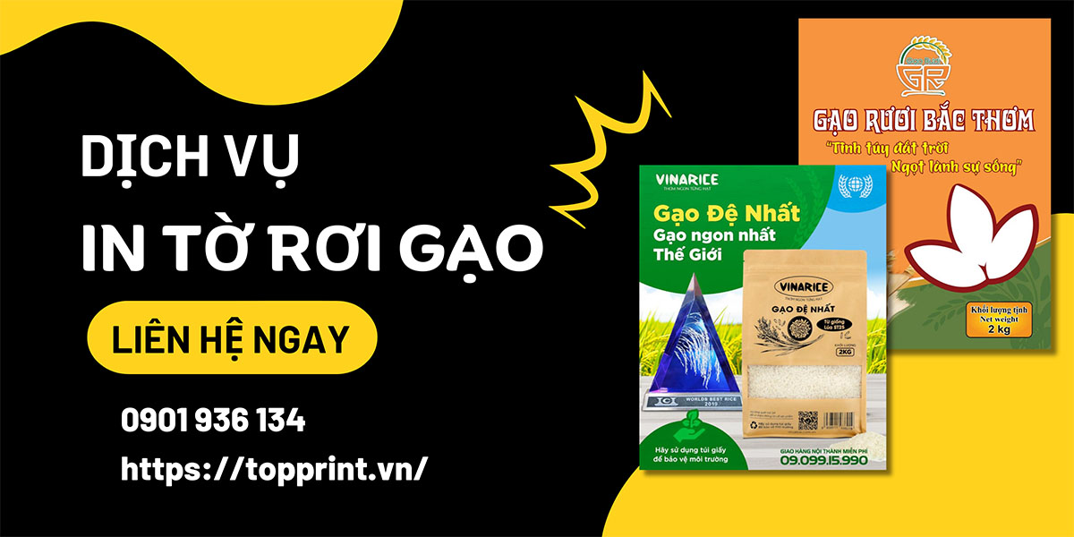 Địa chỉ in tờ rơi quảng cáo gạo giá rẻ tại HCM và Hà Nội