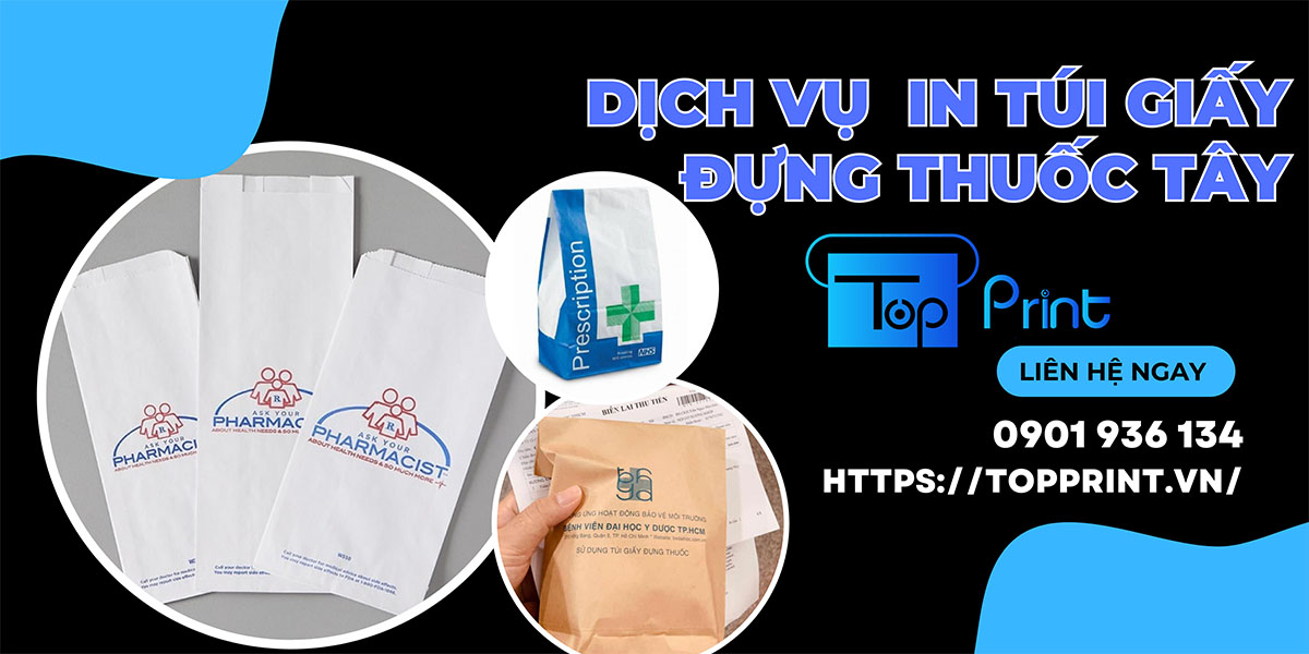 Thông tin liên hệ xưởng in túi giấy đựng thuốc tây ngành y tế tại HCM và Hà Nội