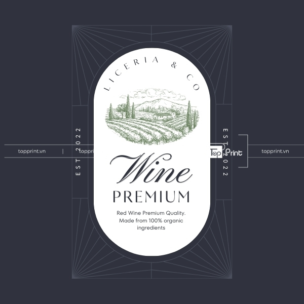 Tem nhãn rượu được thiết kế bởi Topprint